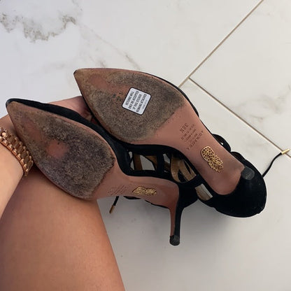 Black Suede Heels - 8