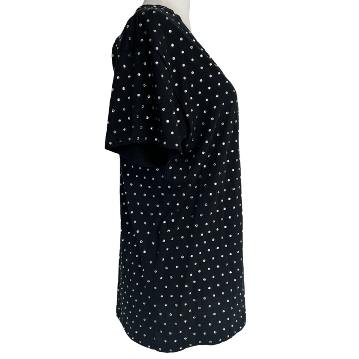 Black Tshirt with crystals - M