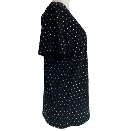 Black Tshirt with crystals - M
