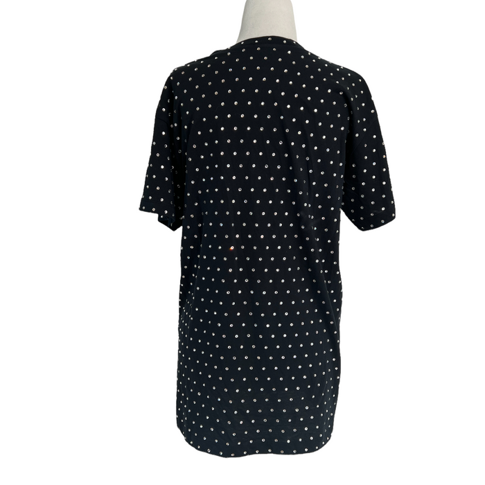 Black Tshirt with crystals - M