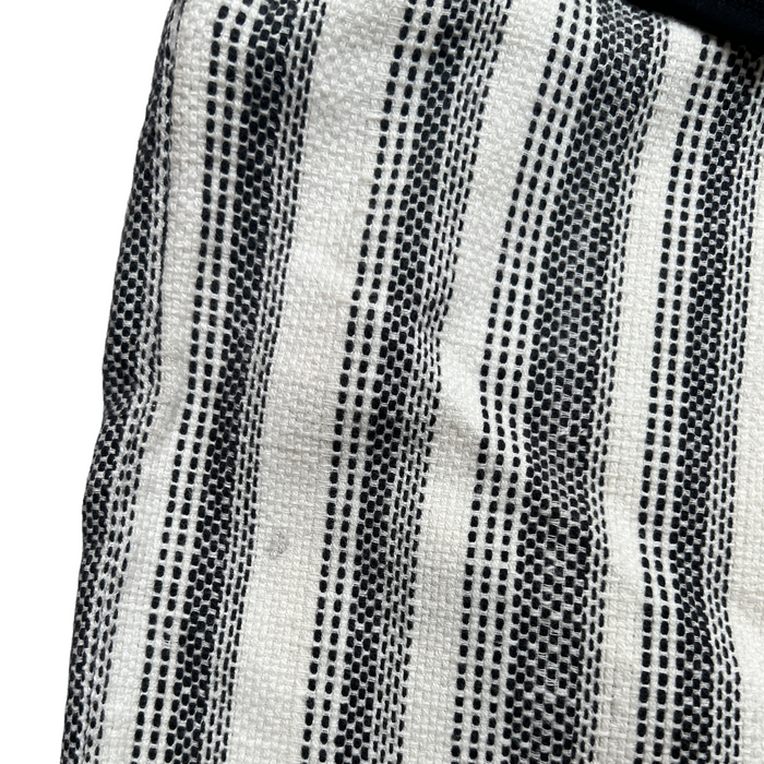 Black & White Cotton Pants with Belt - M