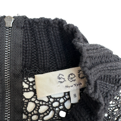 Black & White Lace Top - S