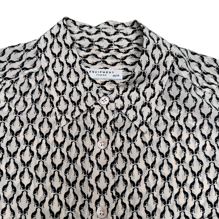 Black & White Silk Shirt - XS