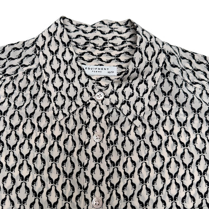 Black & White Silk Shirt - XS