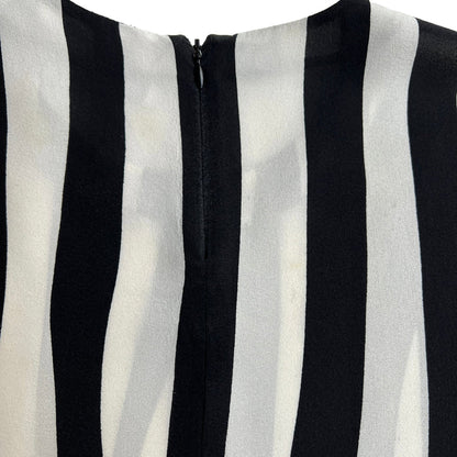 Black & White Striped Silk Blouse - XS