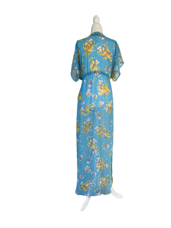 Blue Chiffon Beach Cover-Up - OS