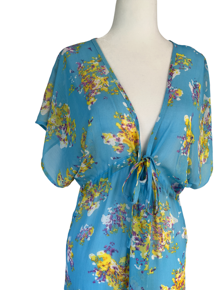 Blue Chiffon Beach Cover-Up - OS