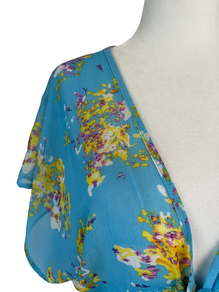 Blue Chiffon Beach Cover-Up - OS