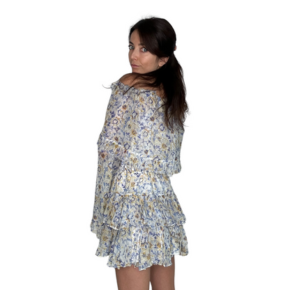 Blue Flower Print Dress - XS