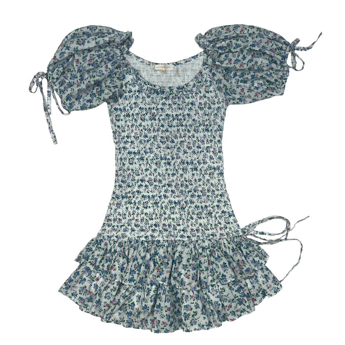 Blue Flowery Dress - XS