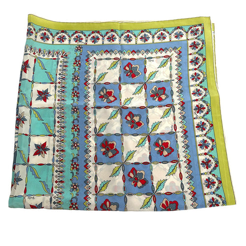 Blue & Green Silk Scarf