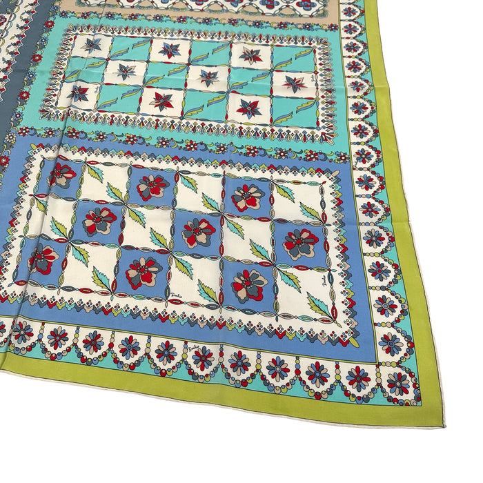 Blue & Green Silk Scarf