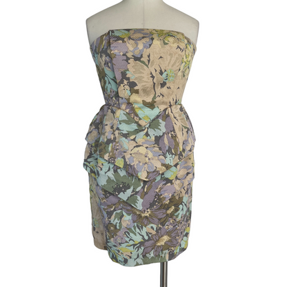 Cream Flowery Print Dress - 0