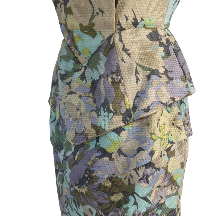 Cream Flowery Print Dress - 0