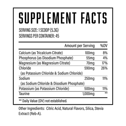 Electrolyte Powder Supplement Facts