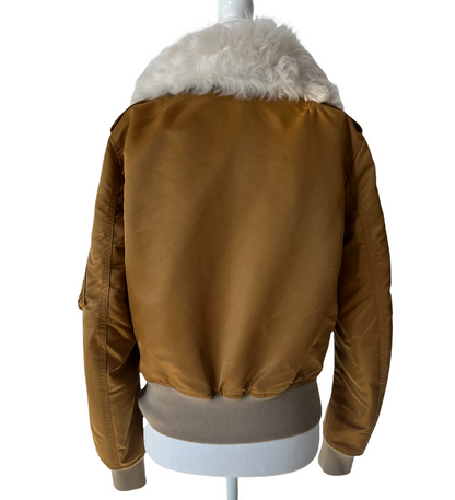 Fur Collar Bomber Jacket  - XS