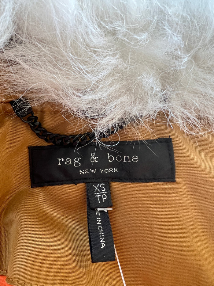 Fur Collar Bomber Jacket  - XS