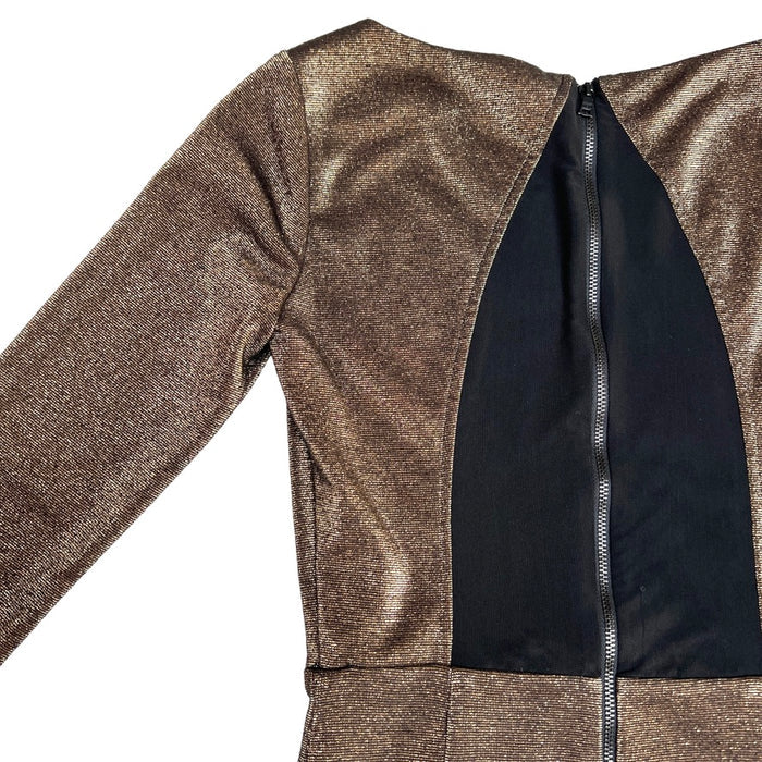 Gold Dress with Mesh Back - S