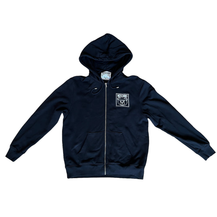 Graphic Print Zipper Hoodie - 8