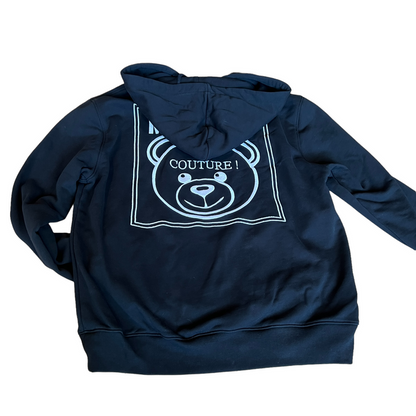 Graphic Print Zipper Hoodie - 8