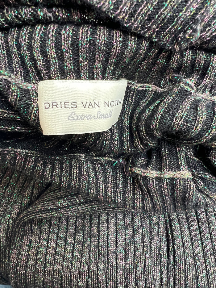 Grey and Green Metallic Turtleneck