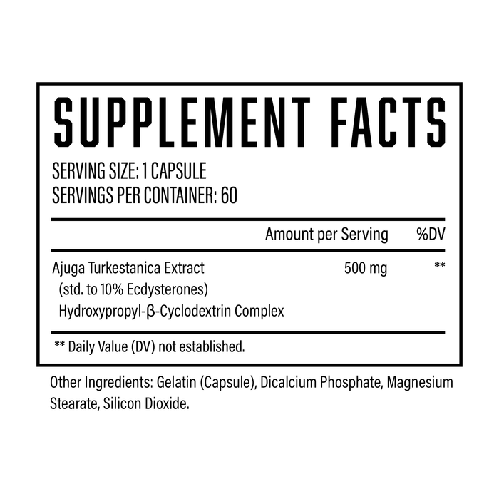 Supplement facts Turkesterone