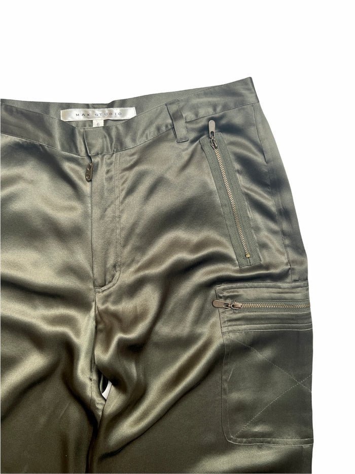 Kaki Silk Pants - 6