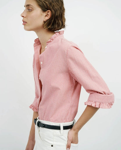 Lydia White & Red Shirt - XS