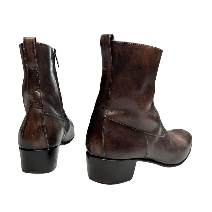 Men Brown Leather Boots - 43.5