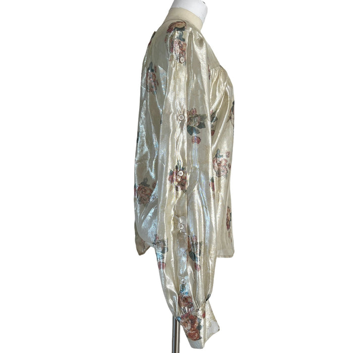 Metallic Silk Blouse - S