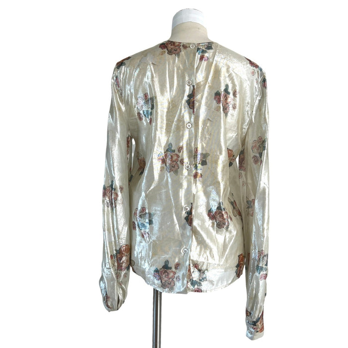 Metallic Silk Blouse - S