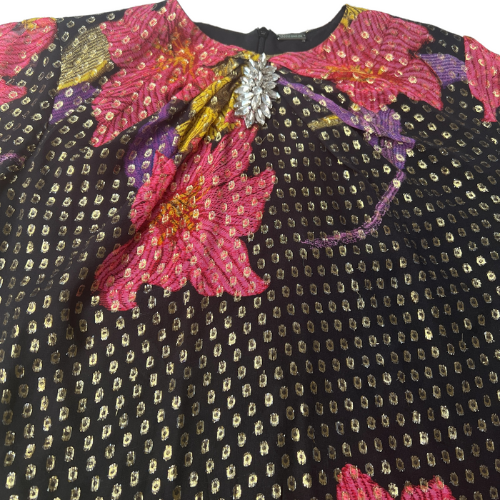 Metallic Top with Crystals - S