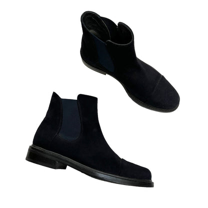 Navy Suede Chelsea Boots - 5