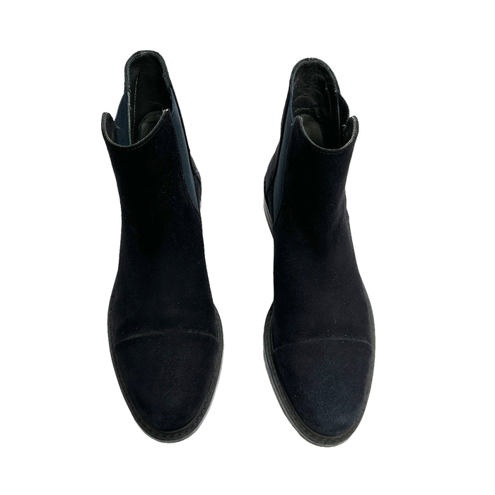 Navy Suede Chelsea Boots - 5