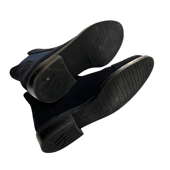 Navy Suede Chelsea Boots - 5