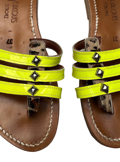 Neon Yellow Slides - 6.5