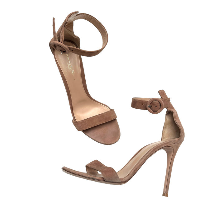 Nude Suede Sandals - 8.5