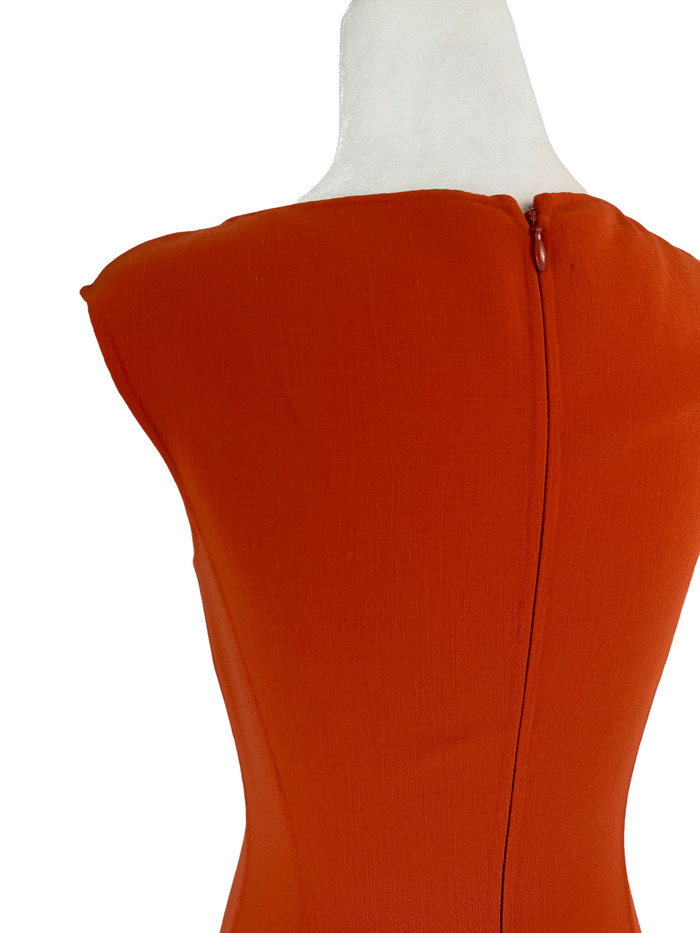 Orange Wool Midi Dress - 2