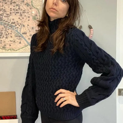 Oversized Navy Sweater - XS
