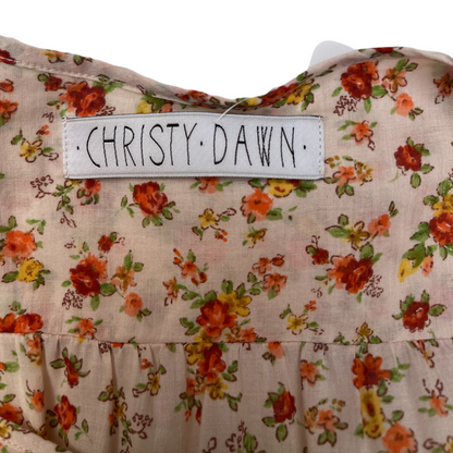 Peach & Cream Floral Dress - XS