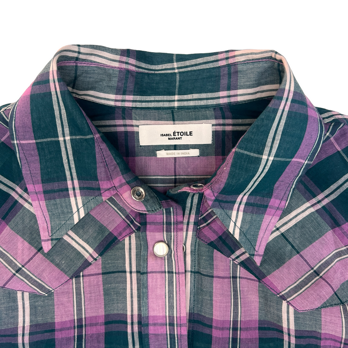 Purple Checker Shirt - L