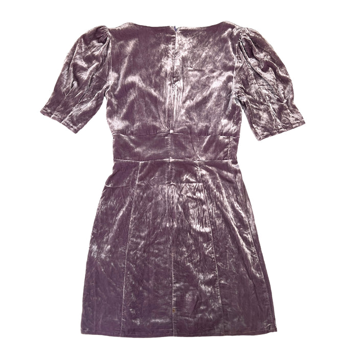 Purple Velvet Mini Dress - S