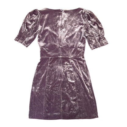 Purple Velvet Mini Dress - S