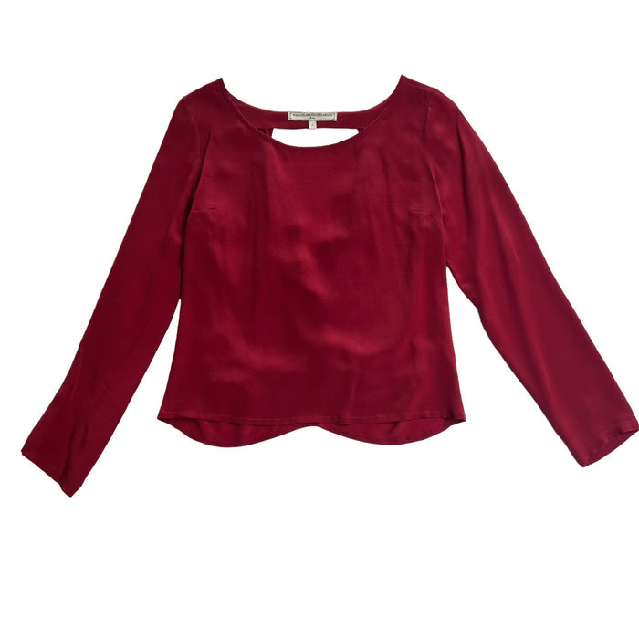 Red Silk Blouse - S
