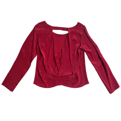 Red Silk Blouse - S