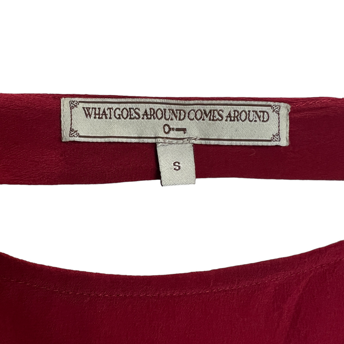 Red Silk Blouse - S