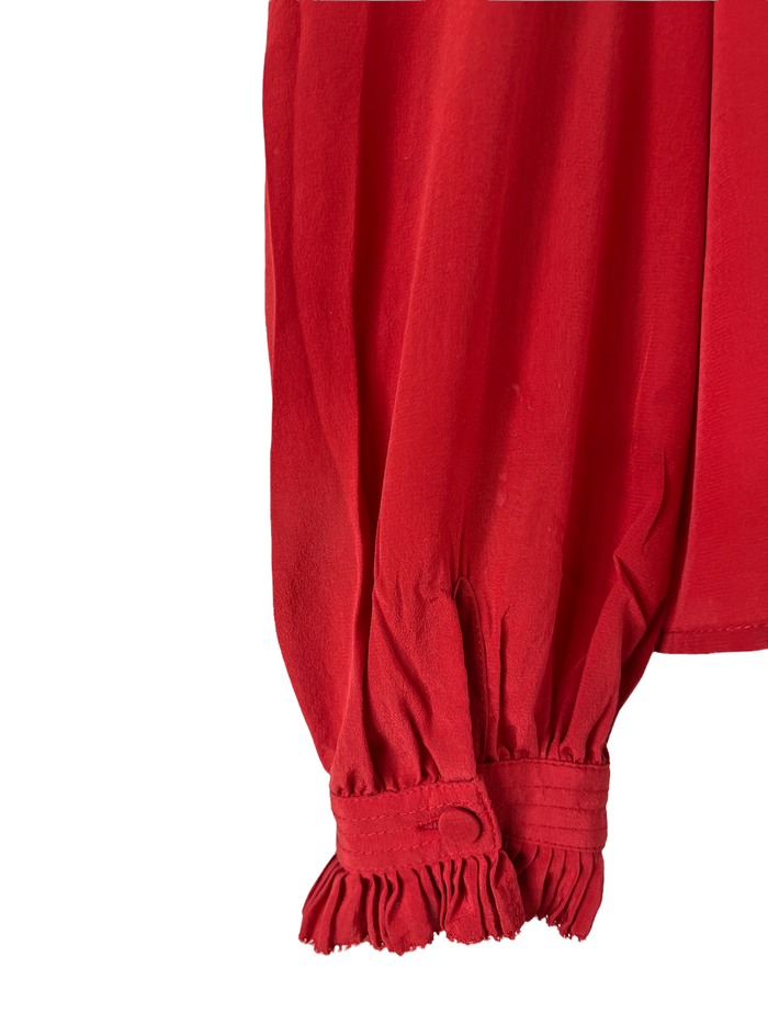 Red Silk Shirt - XS