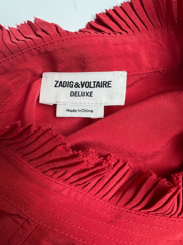 Red Silk Shirt - XS