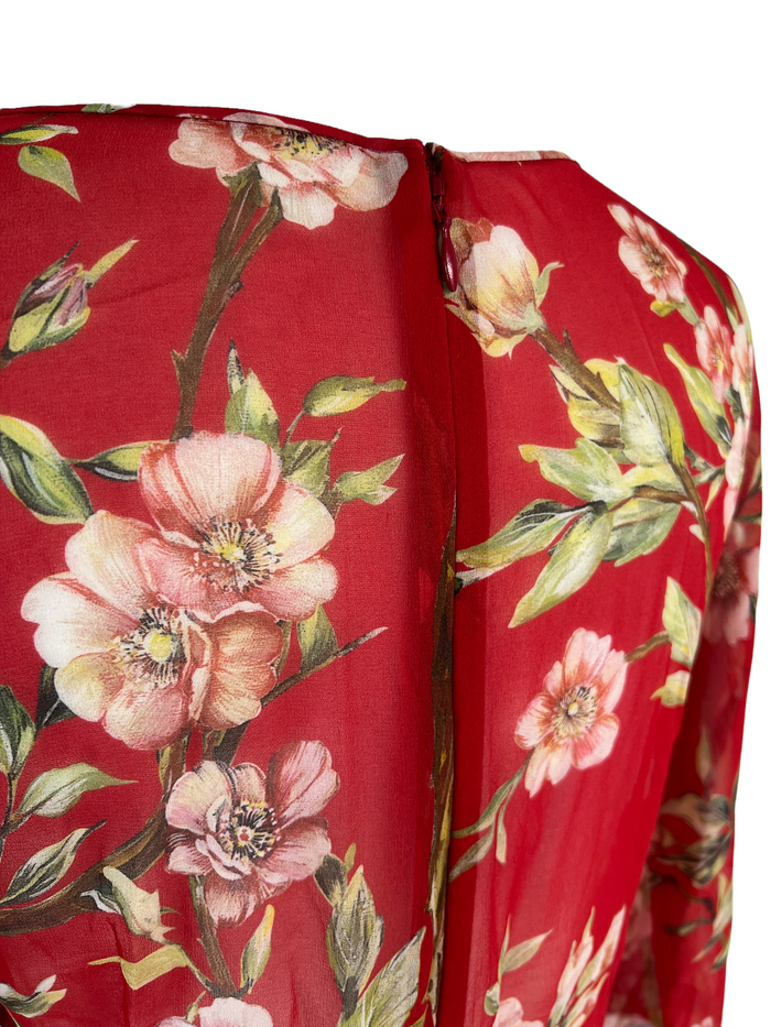 Red Silk Top - M