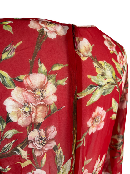 Red Silk Top - M